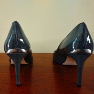 Calvin Klein Grey leather 3inch spike heel pumps